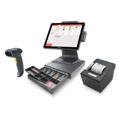  1 Easypos POS Machine with Receipt Printer, Cash Drawer & Barcode Scanner