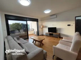  1 شقة جديدة مفروشة مع حديقة للإيجار – عين منجد  شارع إسكان المهندسين