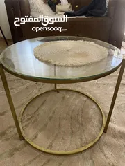  2 طاوله وسط مع زجاج