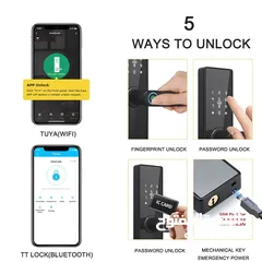  4 قفل باب ذكي - Smart door lock - M10 - عدد لا محدود من المفاتيح مع كل قفل