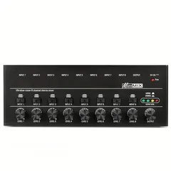 1 8Channels Mini Sound Mixer Audio  Low-Noise Line Mixer