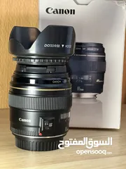  1 عدسة 85mm f1.8 canon ولا خدش في حاله جيدة جذًا لممتازة