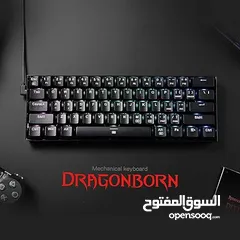  1 Redragon K630 Dragonborn 60% RGB Gaming Keyboard كيبورد ميكانيكي جديد ريدراجون