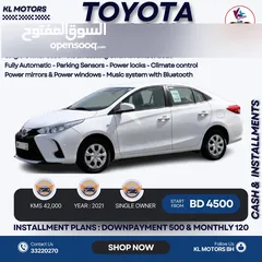  1 Toyota Yaris 2021 , Special Ramdan Offers , Single Owner , Cash 4500 , Installment Monthly 120 BD