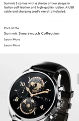  19 Luxury Digital Mont Blanc Smart Watch: Summit 3 Tri-Color Edition - Green Leather & Black Straps