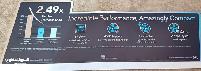  4 لابتوب ايسوس بمواصفات خرافية بمعالج Core i9-13900H جيل ثالث عشر رام 16 جيجا و NVME 512GB بسعر مغري