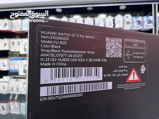  5 Huawei GT5 Pro (46mm) Gray ساعة هواوي  جي تي 5 برو جديدة مسكرة بالكرتونة اللون الاسود  كمية محدودة