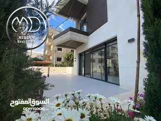  1 شقة ارضية جديدة للبيع حنو الصويفية مساحة 145م مع ترس و حديقة 80م تشطيبات و ديكورات عصرية فاخرة