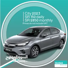  1 Honda City 2023 for rent - free delivery for monthly rent