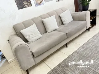  5 طقم كنب خشب زان  سبعة مقاعد ، إسفنج دانلوب