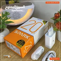  4 مع بكج جهاز جديد بالكرتونة Spark 20 pro رام 16 و 21 جيجا 256 مكفول سنة متوفر توصيل