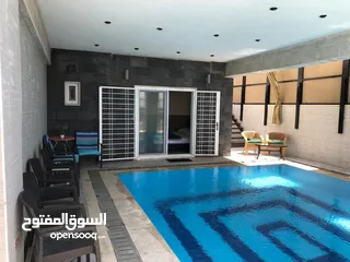  22 فيلا مفروشه  للايجار في البحر الميت شارع الفنادقمع بركه مدفيه