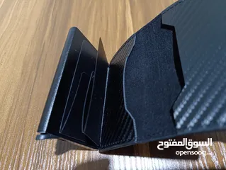  2 محفظة رجالي مميزة للنقد والبطاقات موديل جديد جلد صناعي وستانلس ستيل لون اسود