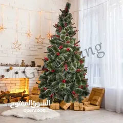  8 شجرة كريسماس 210 سم كثيفة فاخرة 210cm snowy christmas artificial tree