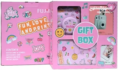  4 Fujifilm Instax Mini 12 Gift Box Album -Blue كاميرا فورية مع فلم و البوم صور و حقيبة