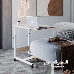  10 طاولات اكل للمرضى بجانب السرير 60 سم طاولة طبية فوق السرير، صينية طعام جانبية للسرير بارتفاع قابل لل