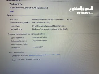  8 لابتوب Dell E6520 i7 شاشة FHD بحالة ممتازة - السعر مناسب