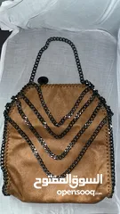  2 Stylish brown bag with dark silver details