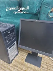  1 كمبيوتر مكتبي مع شاشه 60 فريم مع كيبورد جديد موس hp