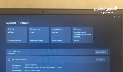  14 لابتوب ديل ممتاز Dell vostro 3500 مع معالج i7 الجيل الحادي عشر windows laptop Dell laptop