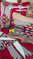  6 طقم كنب لون اخضر زيتوني،مستعمل 7 مقاعد ناقص وسادتين،