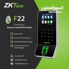  2 بصمة دوام موظفين  ZKteco F22 الاصلي شامل التركيب بتقنية WIFI