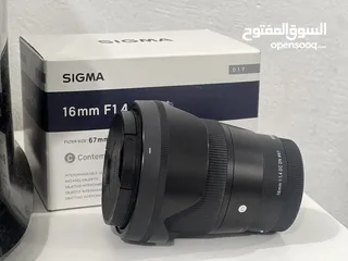  4 16 mm Sigma lense for Sony E mount for sale