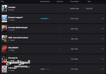  2 حساب Epic Games مميز  284 لعبة + 152 سكن Fortnite + (1200 V-Bucks )