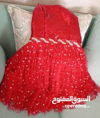  3 فستان أحمر بناتي