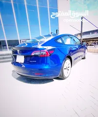  9 تيسلا موديل 3 لونج رينج دول موتور لون كحلي داخل ابيض فحص كامل