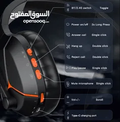  10 Meetion BTH011 Tri-Mode 2.4G Wireless Bluetooth & Wired Gaming Headset -Black سماعات ميشون للالعاب