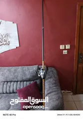  1 قصبة صيد بطول 4.5متر مع ماكنة جديد غير مستعمل