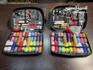  6 طقم خياطة مكون من 100 قطعة  مجموعة مستلزمات وإكسسوارات خياطة شاملة خيط بكل الالوان عدد 24 لون .