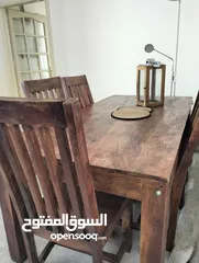  2 طاولة سفرة خشب 6 كراسي للبيع
