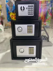 6 خزنة فولاذية بكلمة سر ومفاتيح حجم صغير  مقاسات الخزانة  17×17×23 سم