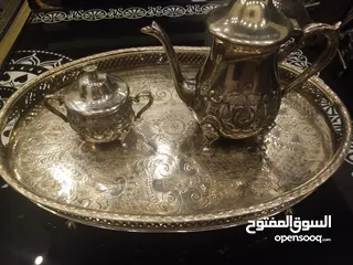  2 أواني فضيه درجه اولى لتقديم الشاي هاند ميد