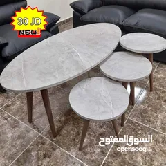  3 طاولات وسط مع طاولات سيرفس