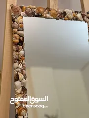  4 Wall Mirror with Shell Frame - Resin Coated. perfect for bedrooms & entryways.