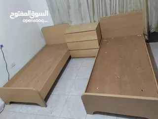  2 تختين مفرد مع وحدة ادراج