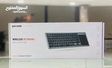 1 Porodo Wireless Keyboard With Touch-Pad Compatible with Mac/ Windows