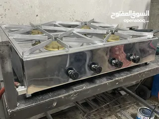  2 غاز ستانليس اربع عيون واربع مفاتيح متين جداً مصنوع بأتقان وحرفية عالية مخصص للمنازل والمطاعم.