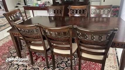 7 DINING TABLE solid wood (8 chairs)