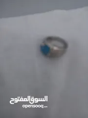  3 خاتم فضة عيار 925 استرليني اصلي مع حجر الفيروز الكريم اصلي مع عروق الحجر الاصلية انيق جدا وفهم