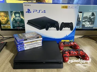  1 Ps4 slim 1000g ولا ملاحظة