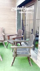  6 طقم حدائق خارجي 7 مقاعد مع طاولة وسط خشب زيتون مع طقم كفرات ووتر بروڤ