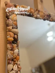  9 Wall Mirror with Shell Frame - Resin Coated. perfect for bedrooms & entryways.