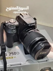  3 كاميرا كانون 250D ممتاز ، مستعمله شهرين تقريبا