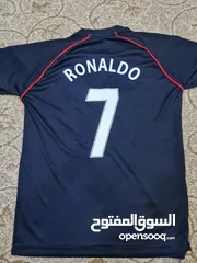  2 تيشيرت رياضة مانشستر يونايتد 2008 كرسيتيانو رونالدو لون اسود الدوري الانجليزي جديد