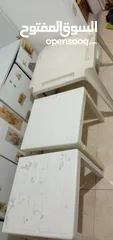  8 خزاين بوفيه ايكيا جوايكو عدد 4   مرايا عدد 3 طاولات عدة احجام عدد 9 ووكر بحالة جيدة + كرسي حمام
