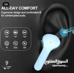  4 سماعات بلوتوث لاسلكية بشاشة عرض – تصميم أنيق وشحن ذكي